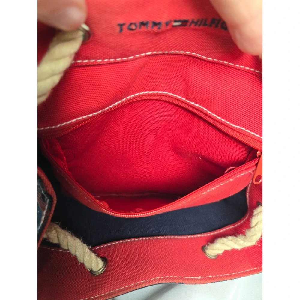 Tommy Hilfiger Lobster Print Canvas Backpack Nautical Coastal Bag